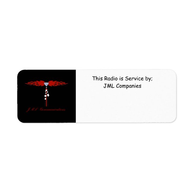 JML Communications Radio Label (Front)