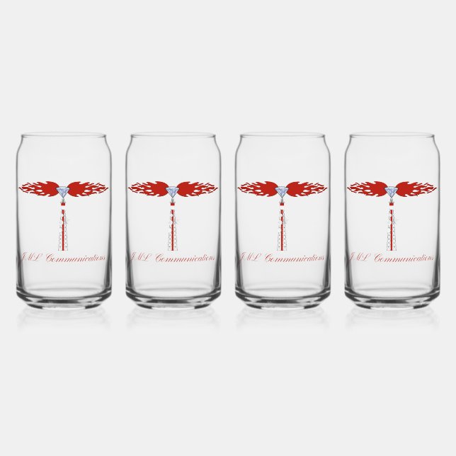 JML Communications Tower Logo Can Glass (Front)
