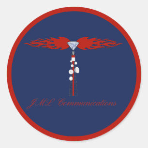 JML Communications Tower Logo Classic Round Sticker