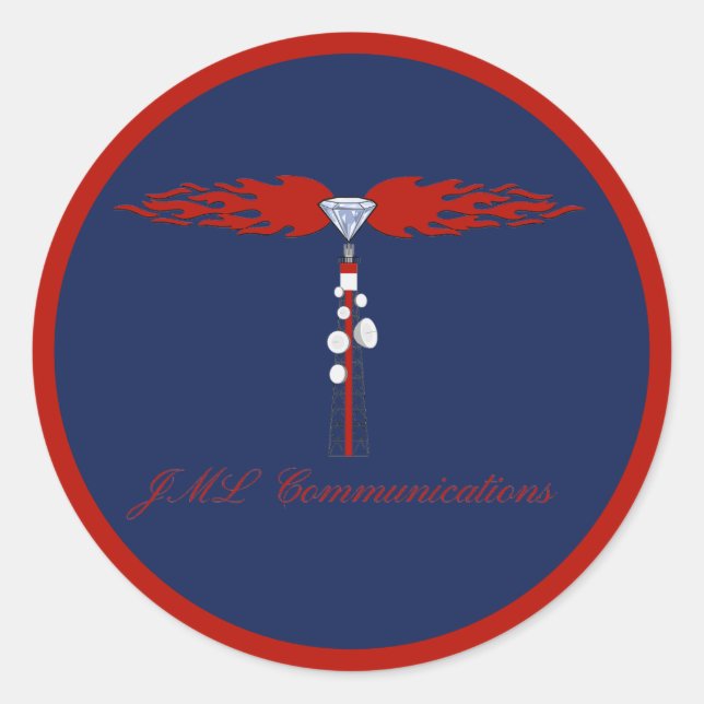 JML Communications Tower Logo Classic Round Sticker (Front)