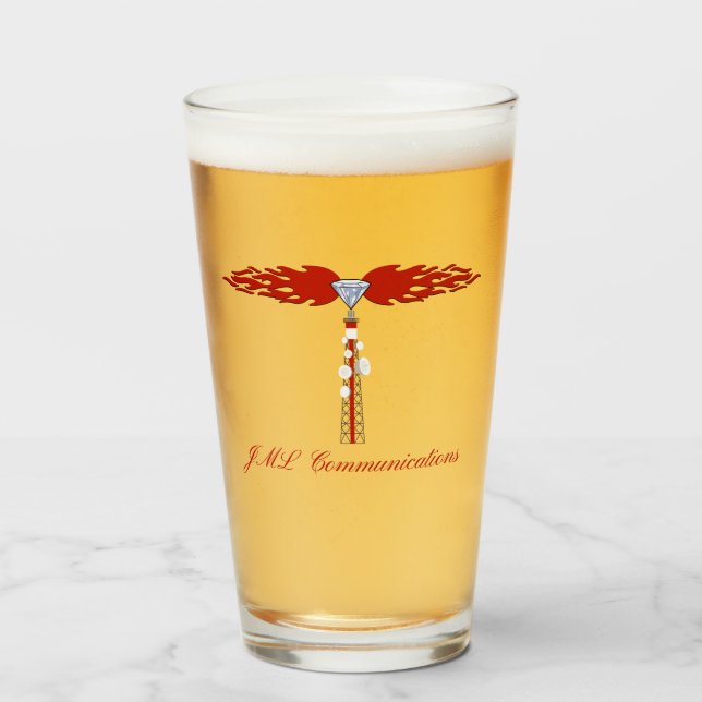JML Communications Tower Logo Glass (Front Filled)