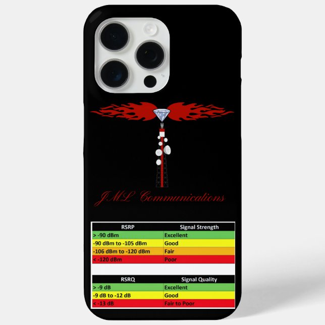 JML Communications Tower Logo & RSRP Signal Streng Case-Mate iPhone Case (Back)