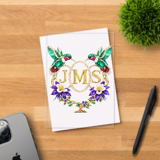 JMS Hummingbird Any Letters Custom Wedding Acrylic Invitations