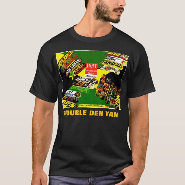 JMT TROUBLE DEH YAH. Basic Dark T-Shirt (Front)
