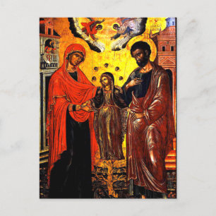 Joachim, Anna and the Theotokos by Emmanuel Tzanes Postcard
