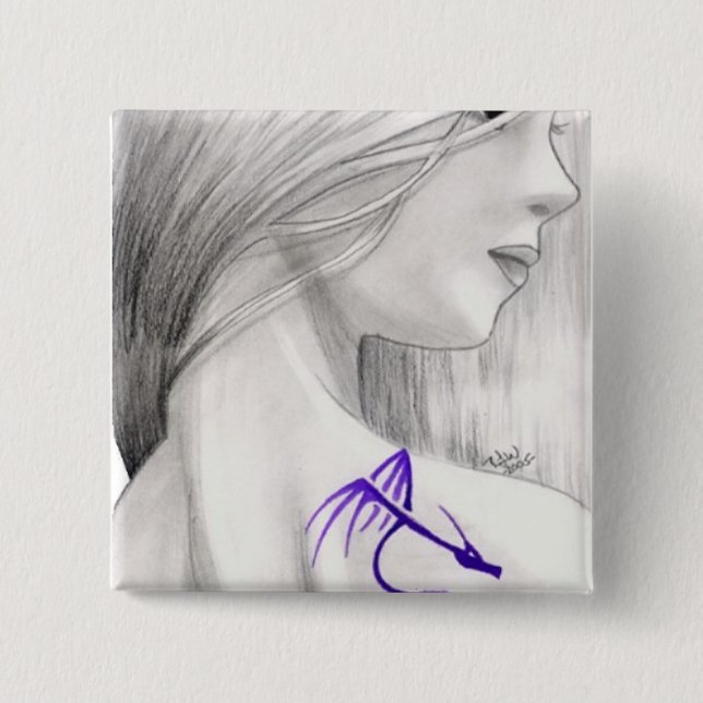 Joan 15 Cm Square Badge (Front)