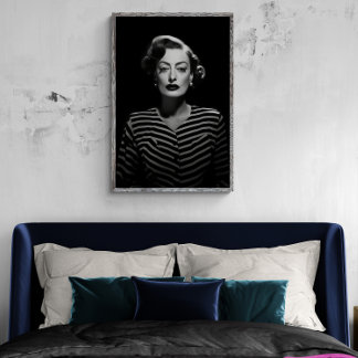 Joan Crawford in noir, black and white poster