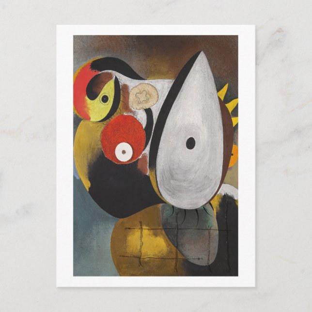 joan miro paintings art, abstract art postcard (Front)