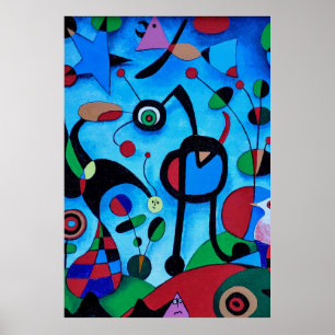 joan miro paintings art, abstract art poster