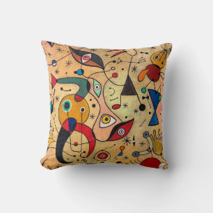 joan miro paintings art, abstract art poster cushion