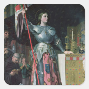 Joan of Arc  at the Coronation of King Charles Square Sticker