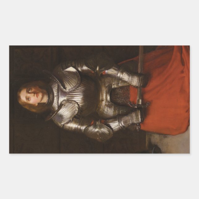 Joan of Arc c. 1865 by John Everett Millais Rectangular Sticker (Front)