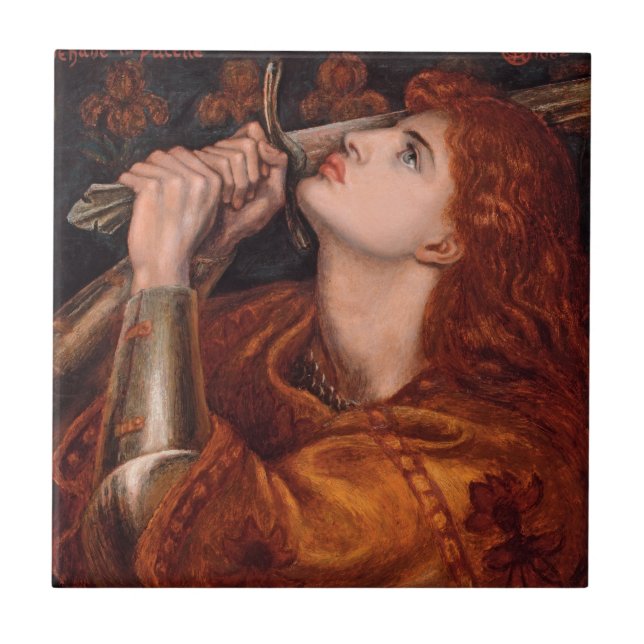Joan of Arc, c. 1882 by Dante Gabriel Rossetti Tile (Front)