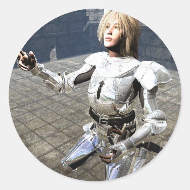 Joan of Arc Classic Round Sticker (Front)