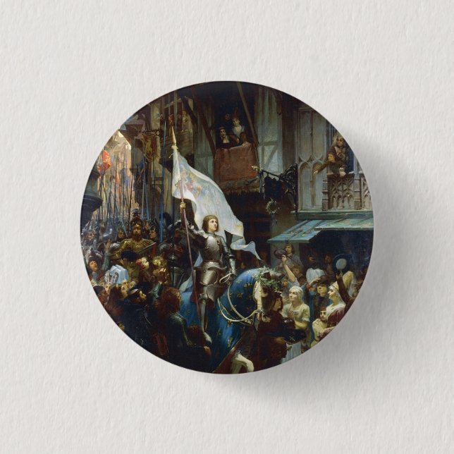 Joan of Arc enters Orléans 3 Cm Round Badge (Front)
