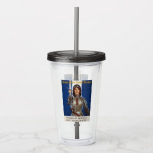 Joan of Arc French Heroine, Knight Maid of Orleans Acrylic Tumbler