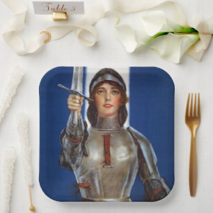 Joan of Arc French Heroine, Knight Maid of Orleans Paper Plate