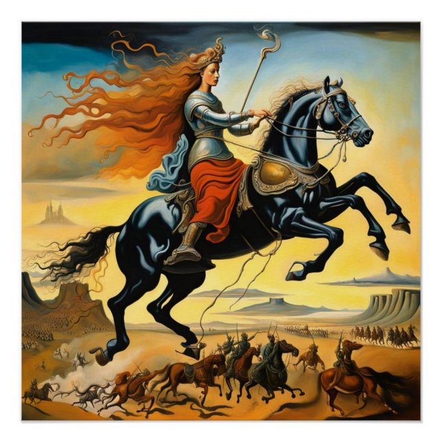 Joan of Arc on horseback Poster (Front)