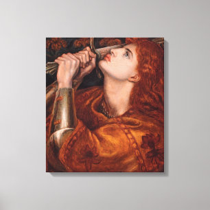 Joan of Arc (Portrait) (by Dante Gabriel Rossetti) Canvas Print