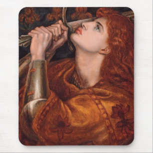 Joan of Arc (Portrait) (by Dante Gabriel Rossetti) Mouse Pad