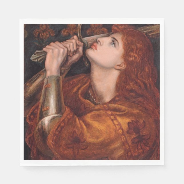 Joan of Arc (Portrait) (by Dante Gabriel Rossetti) Napkin (Front)