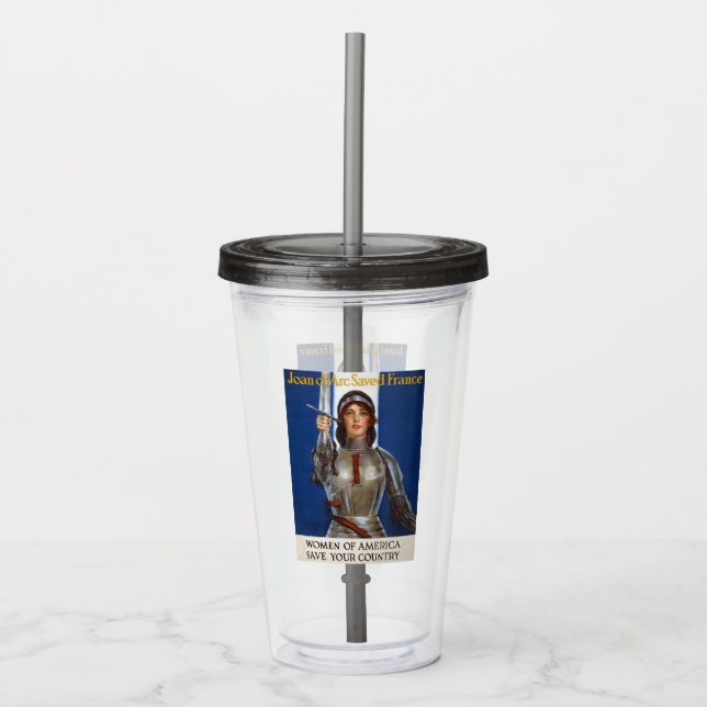Joan of Arc: The Maid of Orleans, Knight Heroine Acrylic Tumbler (Front)