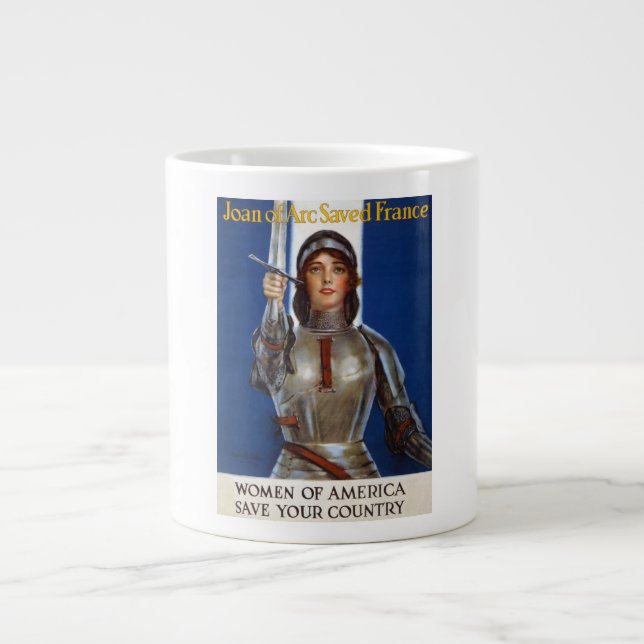 Joan of Arc: The Maid of Orleans, Knight Heroine Large Coffee Mug (Front)