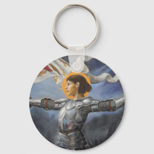 Joan of Arc with banner Key Ring