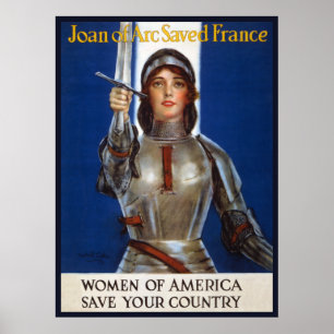 Joan of Arc WPA French American Feminism Ads Pinup Poster