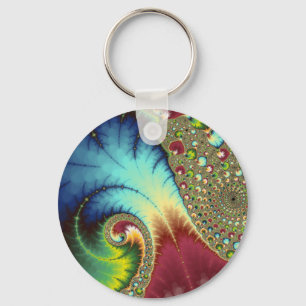 Joanie 50 Fractal Art Key Ring
