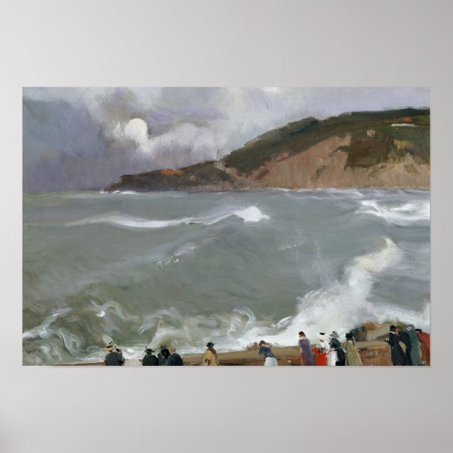 Joaquin Sorolla - Breakwater, San Sebastian Poster (Front)