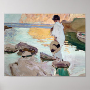 Joaquin Sorolla - Elena at Cala de San Vicente Poster