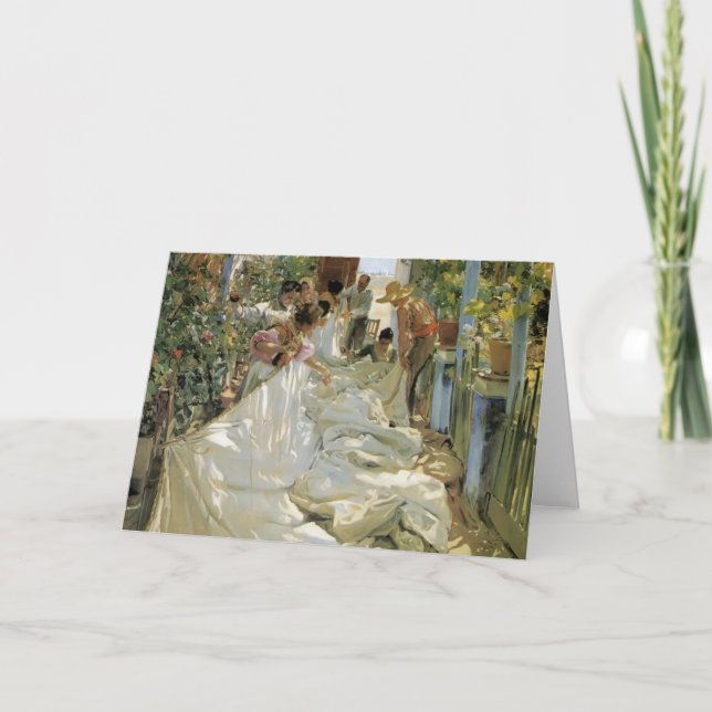 Joaquín Sorolla- Mending the Sail Card (Front)