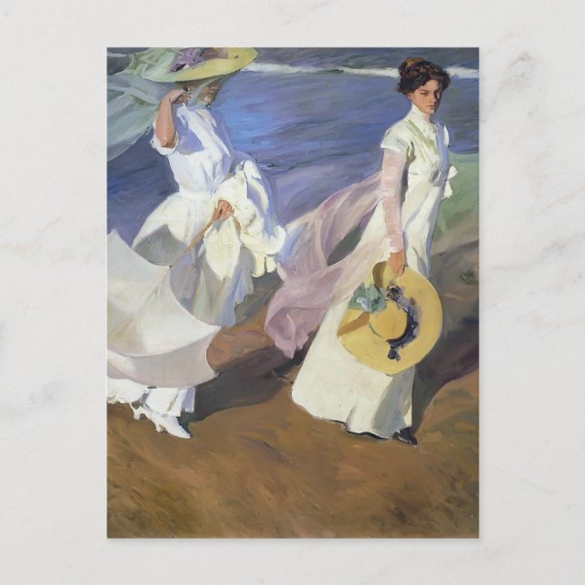Joaquín Sorolla- Strolling along the Seashore Postcard (Front)