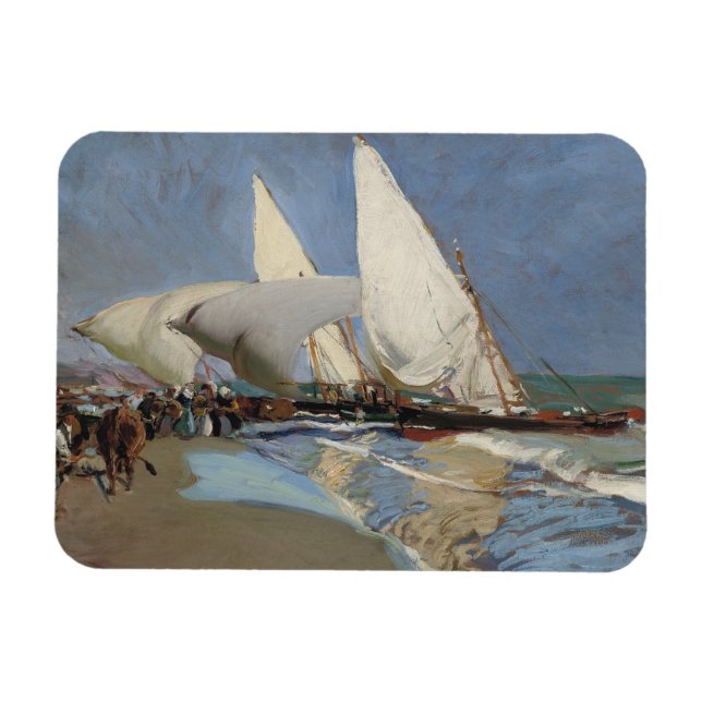 Joaquin Sorolla - The Beach at Valencia Magnet (Horizontal)