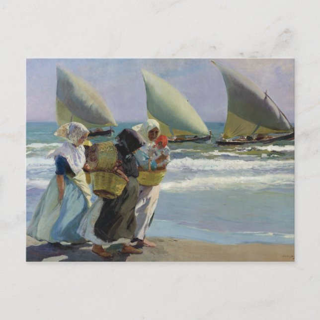 Joaquin Sorolla - The Three Sails Postcard (Front)