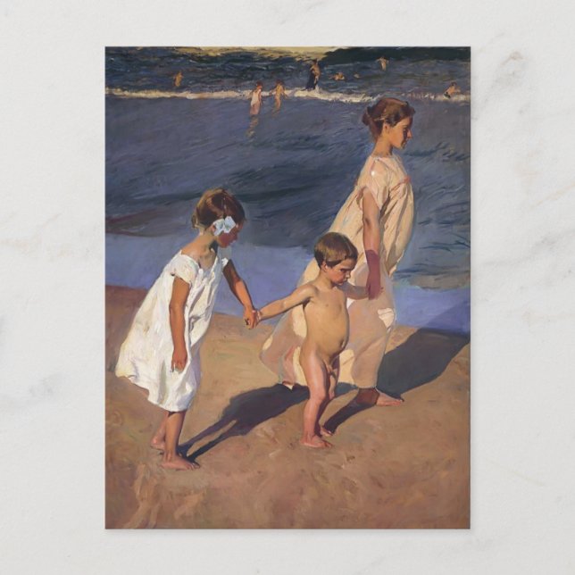 Joaquín Sorolla- To the Water, Valencia Postcard (Front)