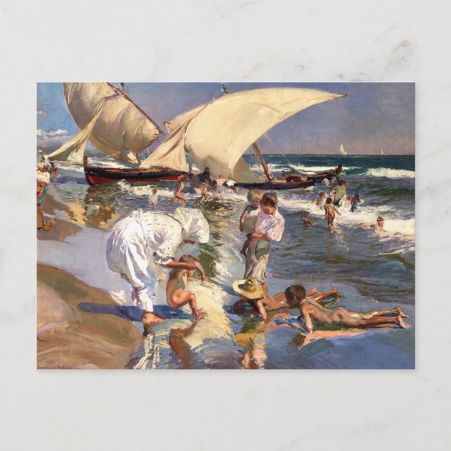 Joaquin Sorolla - Valencia Beach by Morning Light Postcard (Front)