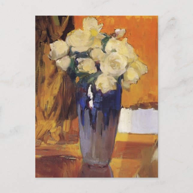 Joaquín Sorolla- White Roses from the House Garden Postcard (Front)