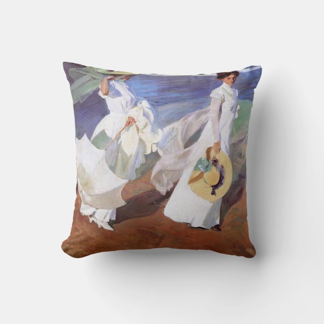 Joaquin Sorolla Women Walking Beach Cushion (Front)