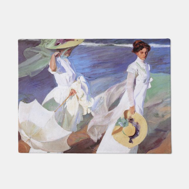 Joaquin Sorolla Women Walking Beach Doormat (Front)