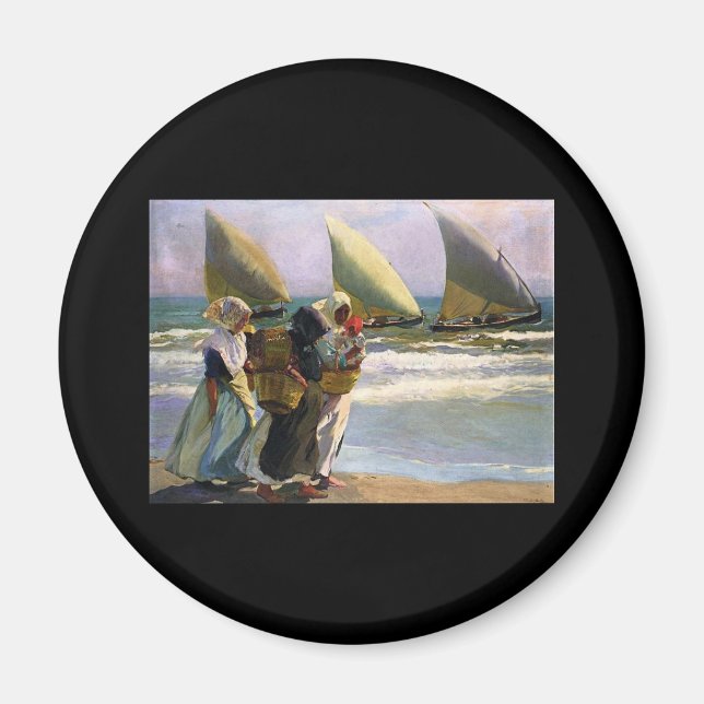 Joaquín Sorolla y Bastida Three Sails Magnet (Front)
