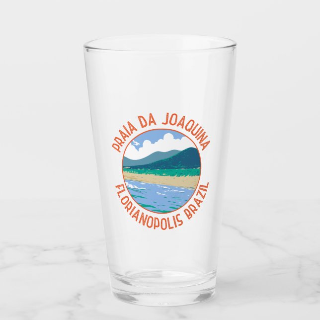 Joaquina Beach Brazil Travel Art Vintage Glass (Front)