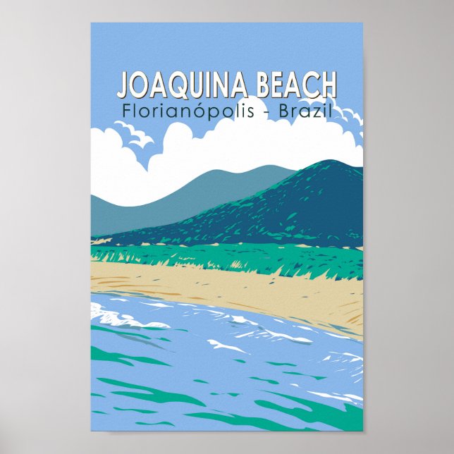 Joaquina Beach Brazil Travel Art Vintage Poster (Front)