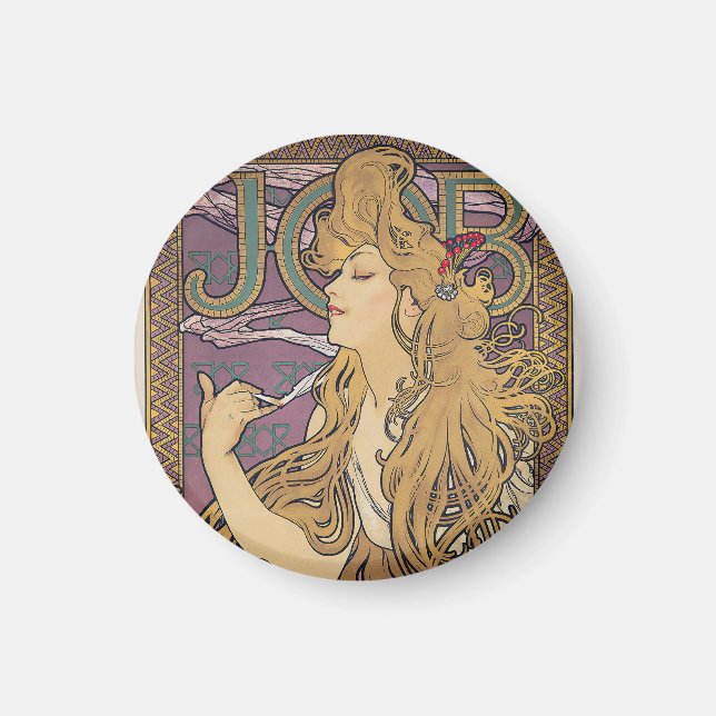 Job (1896) by Alphonse Mucha  Magnet (Front)