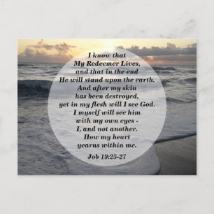 Job 19:25-27 My Redeemer Lives!  Postcard