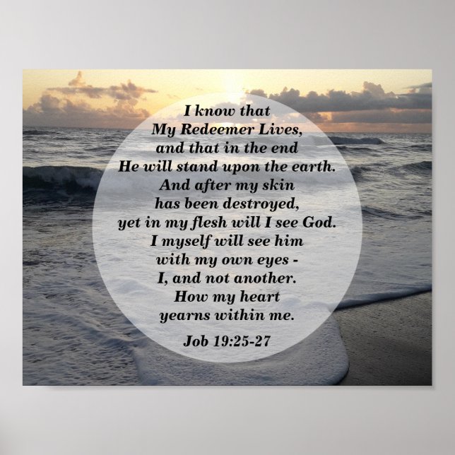 Job 19:25-27 My Redeemer Lives! Poster (Front)