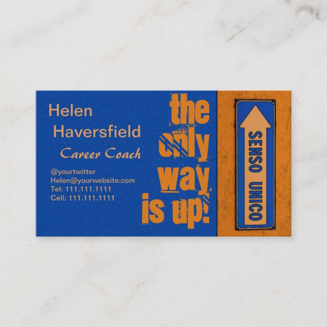 Job Career Coach / Motivational Trainer Urban Chic Business Card (Front)