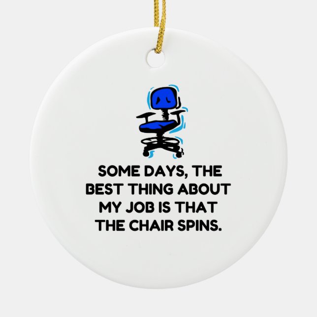Job Chair Spins Ceramic Tree Decoration (Front)