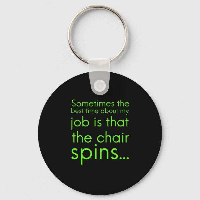 Job chair spins funny gifts for employees office w key ring (Front)